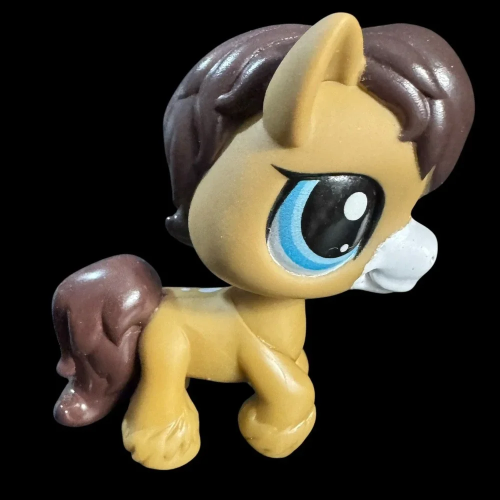 Authentic Littlest Pet Shop Brown HORSE Pink Hearts‎ G7 #3 Hasbro LPS